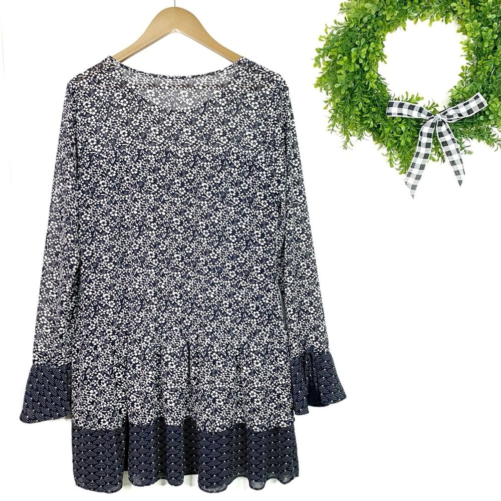Tularosa Navy Floral Berkeley Shift Dress M - Picture 6 of 9